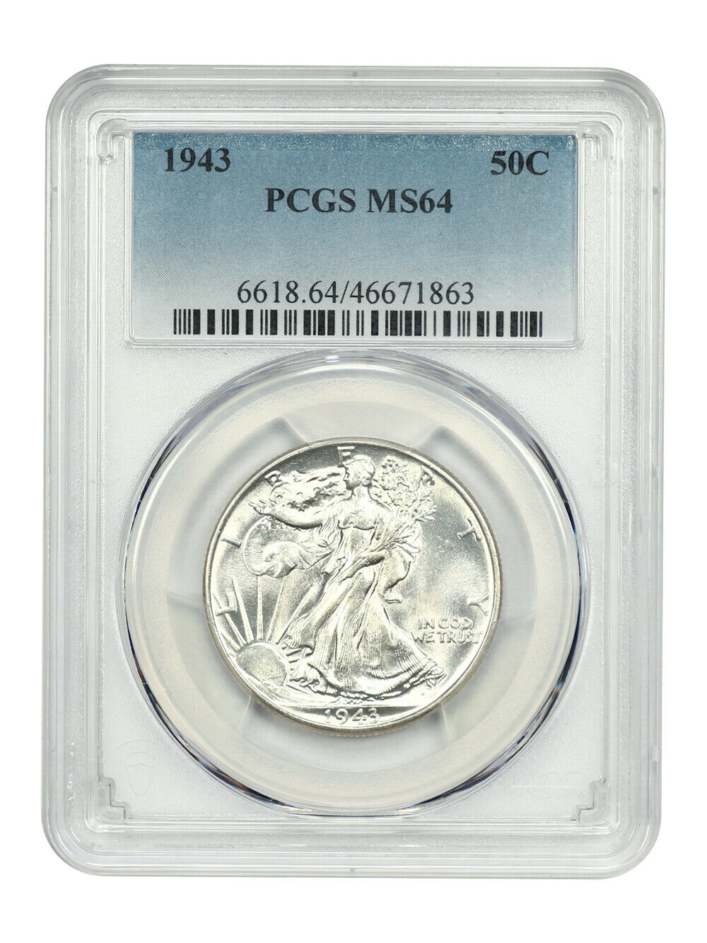 1943 50C PCGS MS64