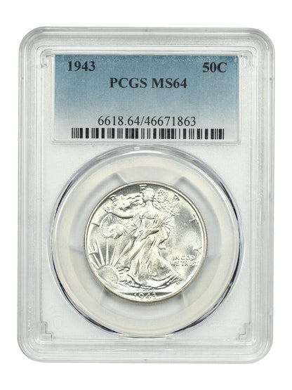 1943 50C PCGS MS64