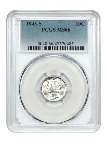 1943-S 10C PCGS MS66