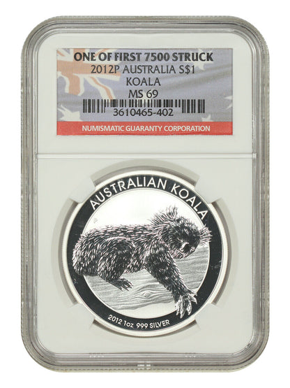 Australia: 2012P $1 Silver Koala NGC MS69 (1 of First 7500 Struck) - Other