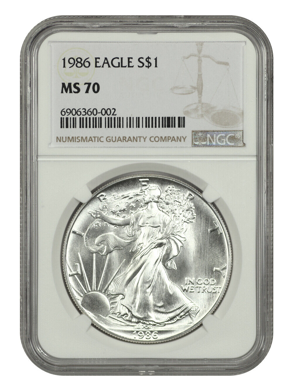 1986 $1 Silver Eagle NGC MS70 - Silver Eagles