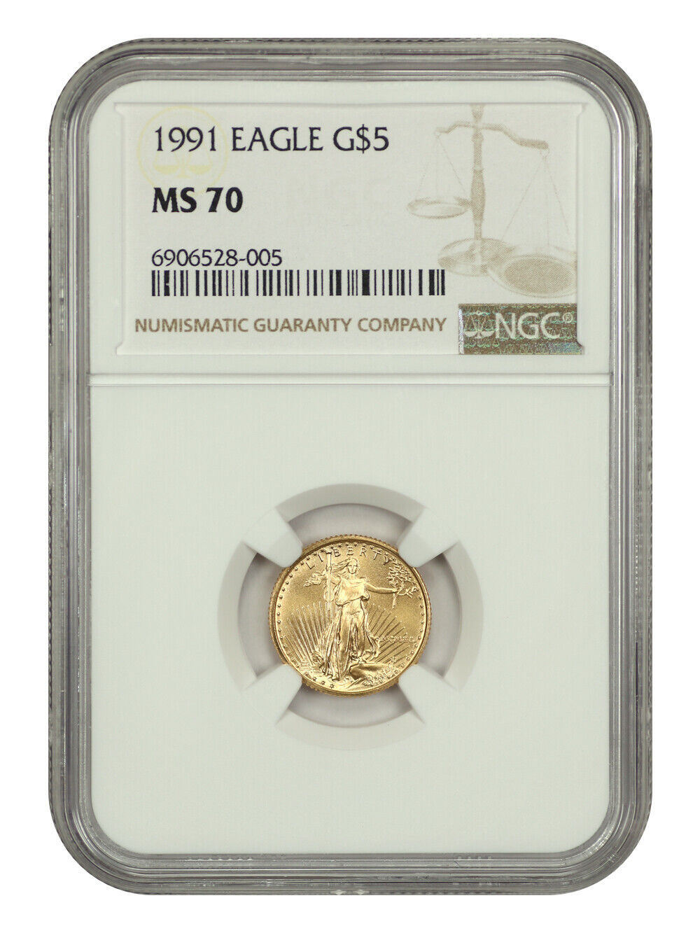 1991 $5 Gold Eagle NGC MS70 - $5 Gold Eagles