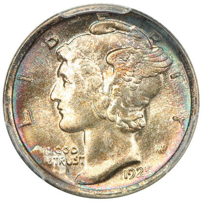 1925-D 10C PCGS MS67FB - Mercury Dime - Scarce with Full Bands