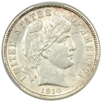 1910 10C CACG AU55 - Barber Dime