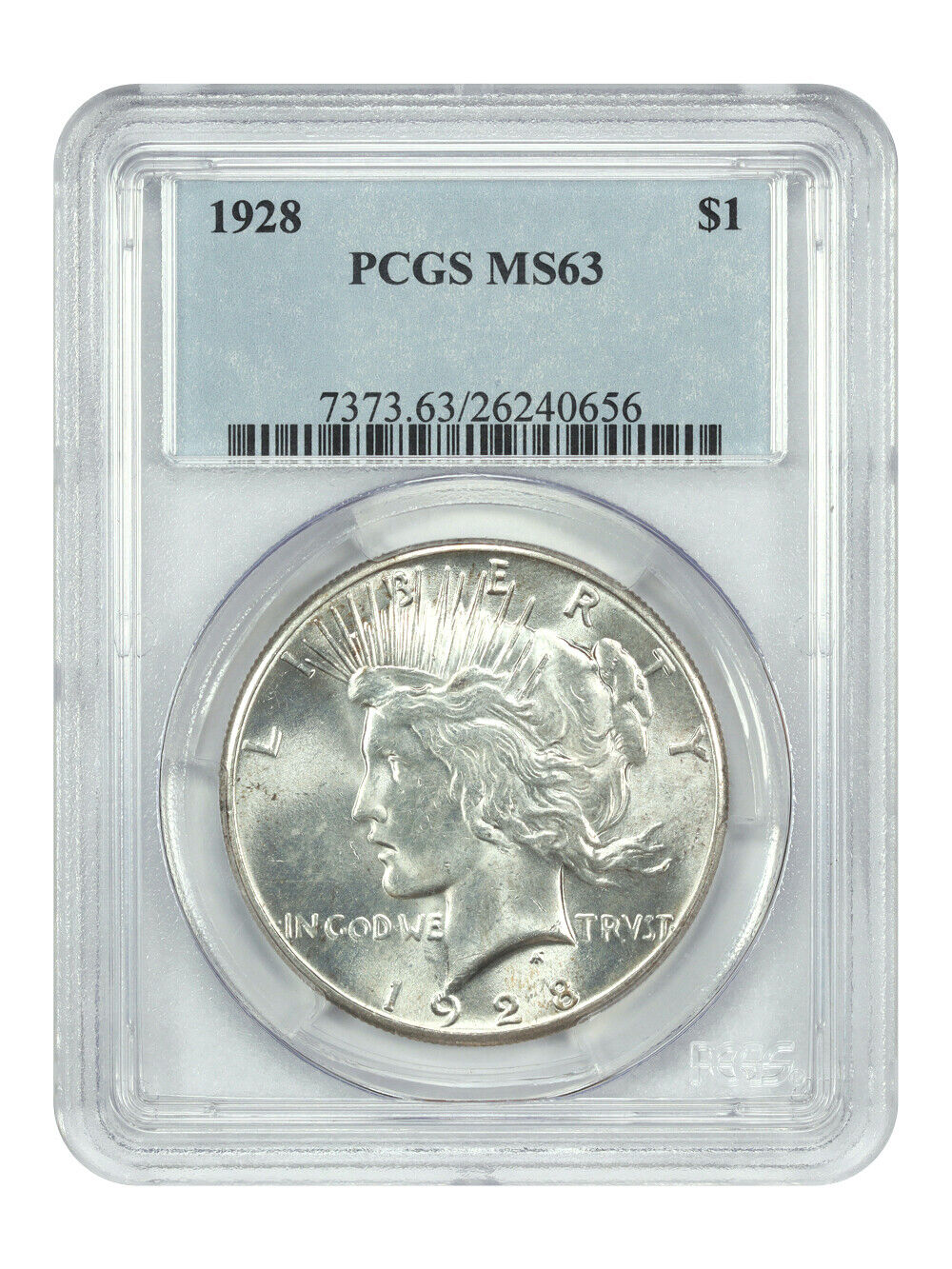 1928 $1 PCGS MS63 - Peace Dollar - Lowest Mintage Date in the Series