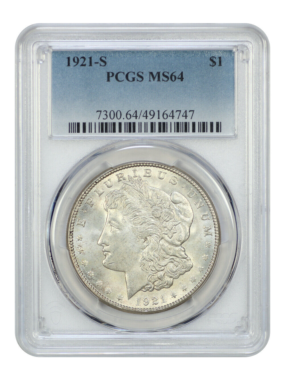 1921-S $1 PCGS MS64 - Morgan Dollar - Popular Final Year S-Mint Morgan