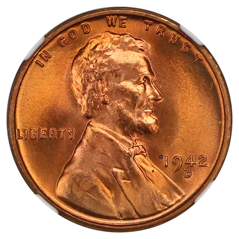 1942-D 1C NGC MS67+RD - Lincoln Cent (Wheat Reverse)