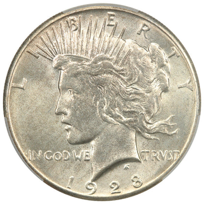 1928 $1 PCGS MS63 - Peace Dollar - Lowest Mintage Date in the Series