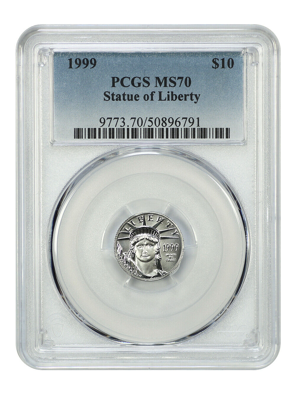 1999 $10 Statue of Liberty PCGS MS70 - $10 Platinum Eagles