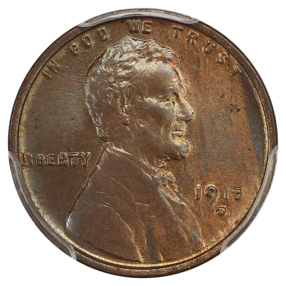 1915-D 1C PCGS MS64BN - Lincoln Cent (Wheat Reverse)