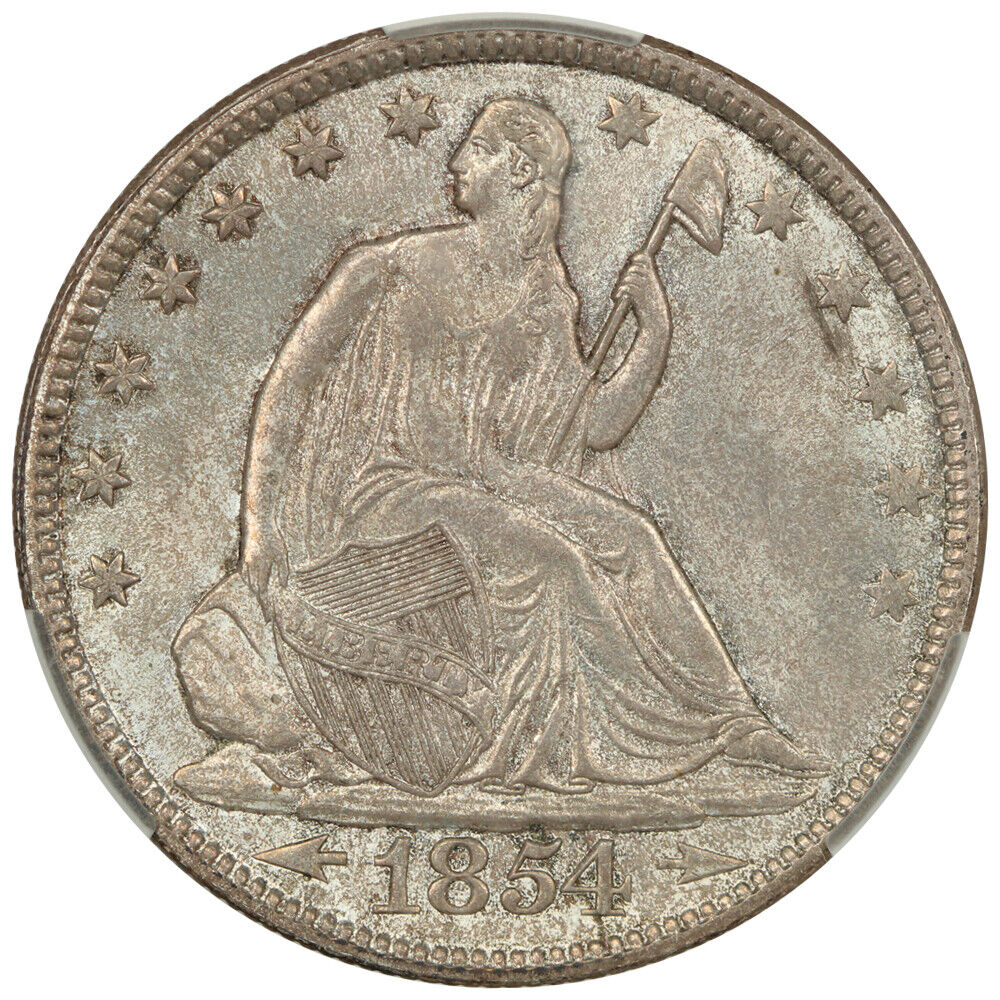 1854 50C CACG MS65 (Arrows) ex: D.L. Hansen - Liberty Seated Half Dollar