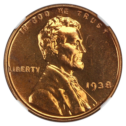 1938 1C NGC PR67RD - Lincoln Cent (Wheat Reverse)