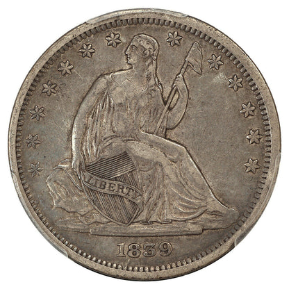 1839 50C PCGS XF40 (Seated, No Drapery) - Liberty Seated Half Dollar