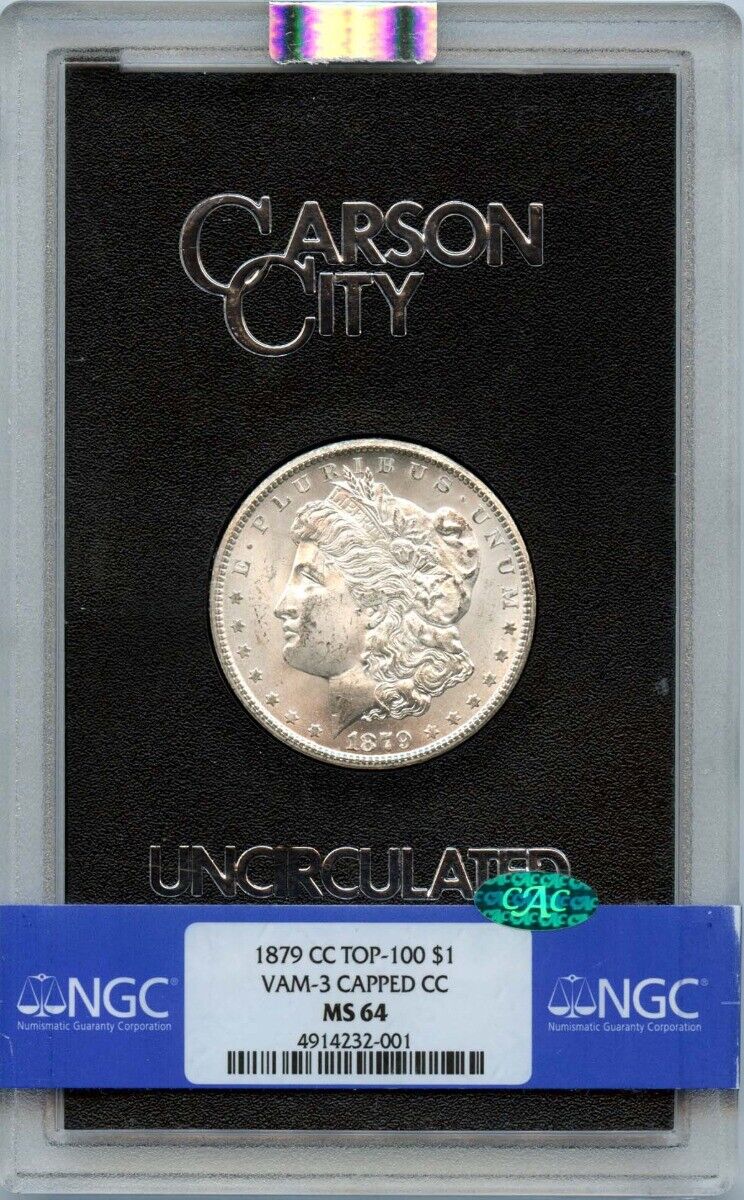 1879-CC TOP-100 Morgan Dollar VAM-3 CAPPED CC S$1 NGC MS64 (CAC)