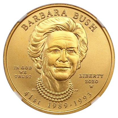 2020-W $10 Barbara Bush NGC MS70