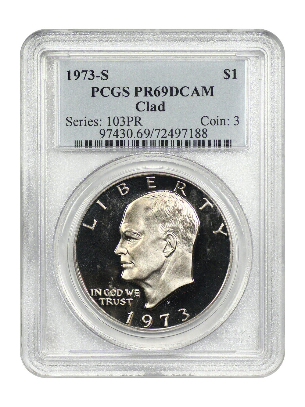 1973-S $1 Clad PCGS PR69DCAM