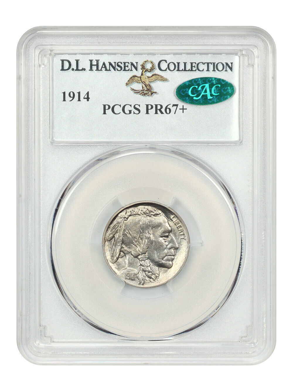 1914 5C PCGS/CAC PR67+ ex: D.L. Hansen