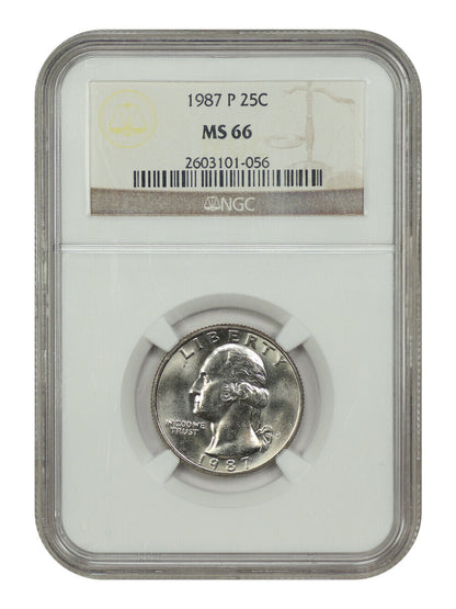 1987-P 25C NGC MS66 - Washington Quarter