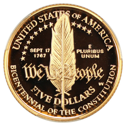 1987-W $5 Constitution CACG PR70DCAM - $5 Modern Gold Commemoratives