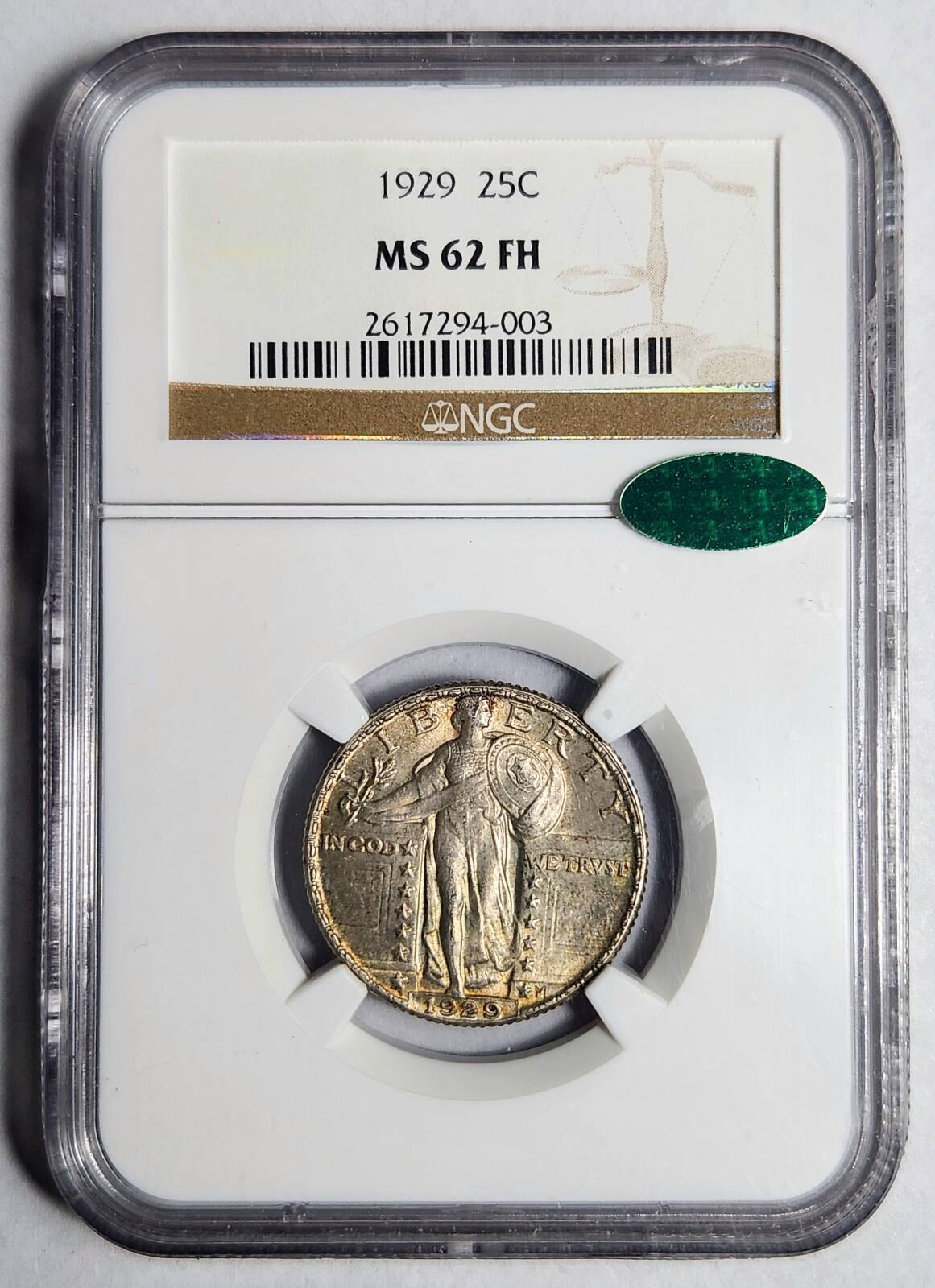 1929 P Standing Liberty Quarter NGC MS-62 FH CAC