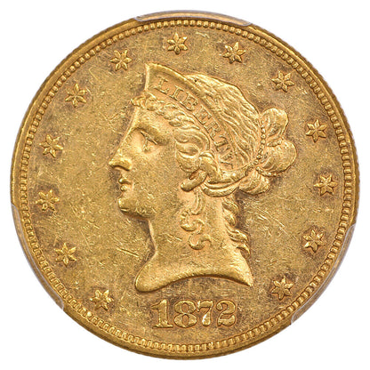 1872 $10 PCGS AU55 ex: D.L. Hansen