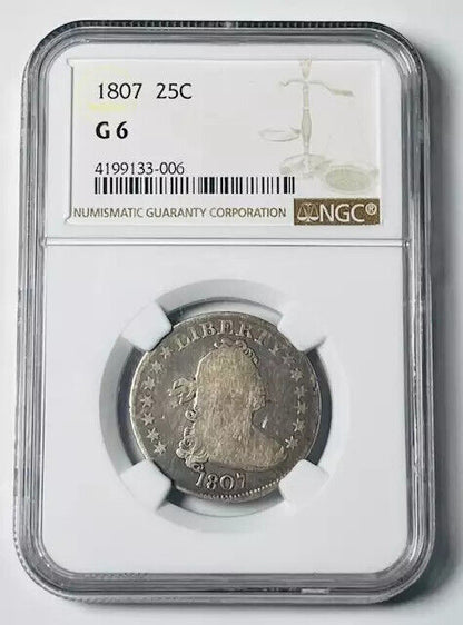 1807 Quarter Dollars Draped Bust NGC G-6