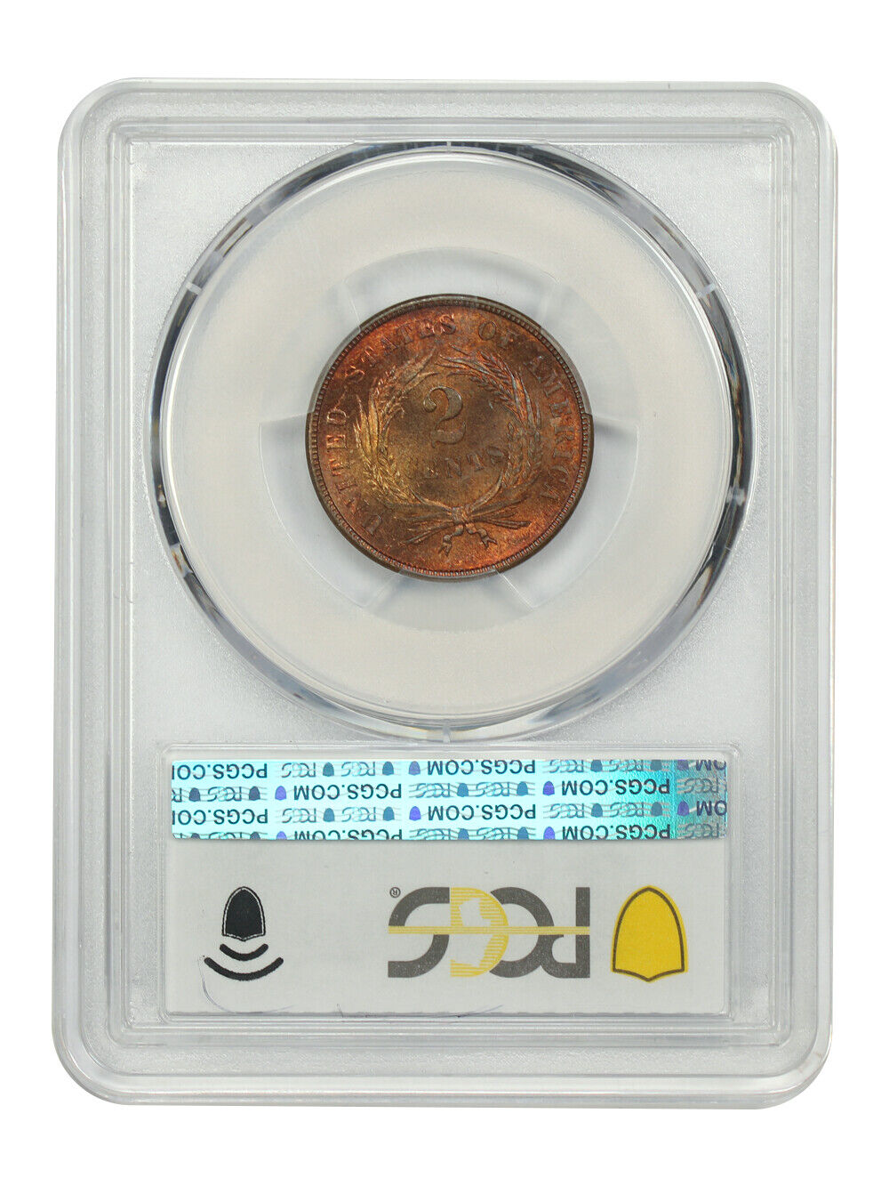 1867 2C PCGS MS65RD - Two Cent