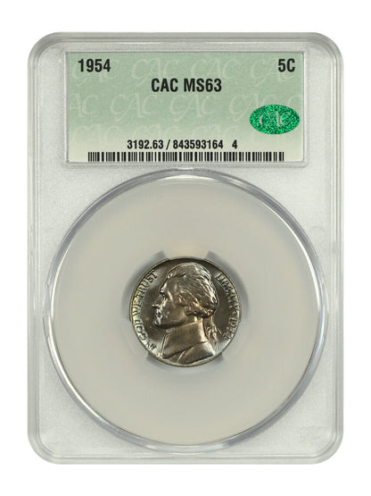 1954 5C CACG MS63 - Jefferson Nickel