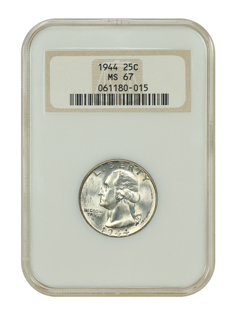 1944 25C NGC MS67 (OH) - Washington Quarter - Old NGC Holder