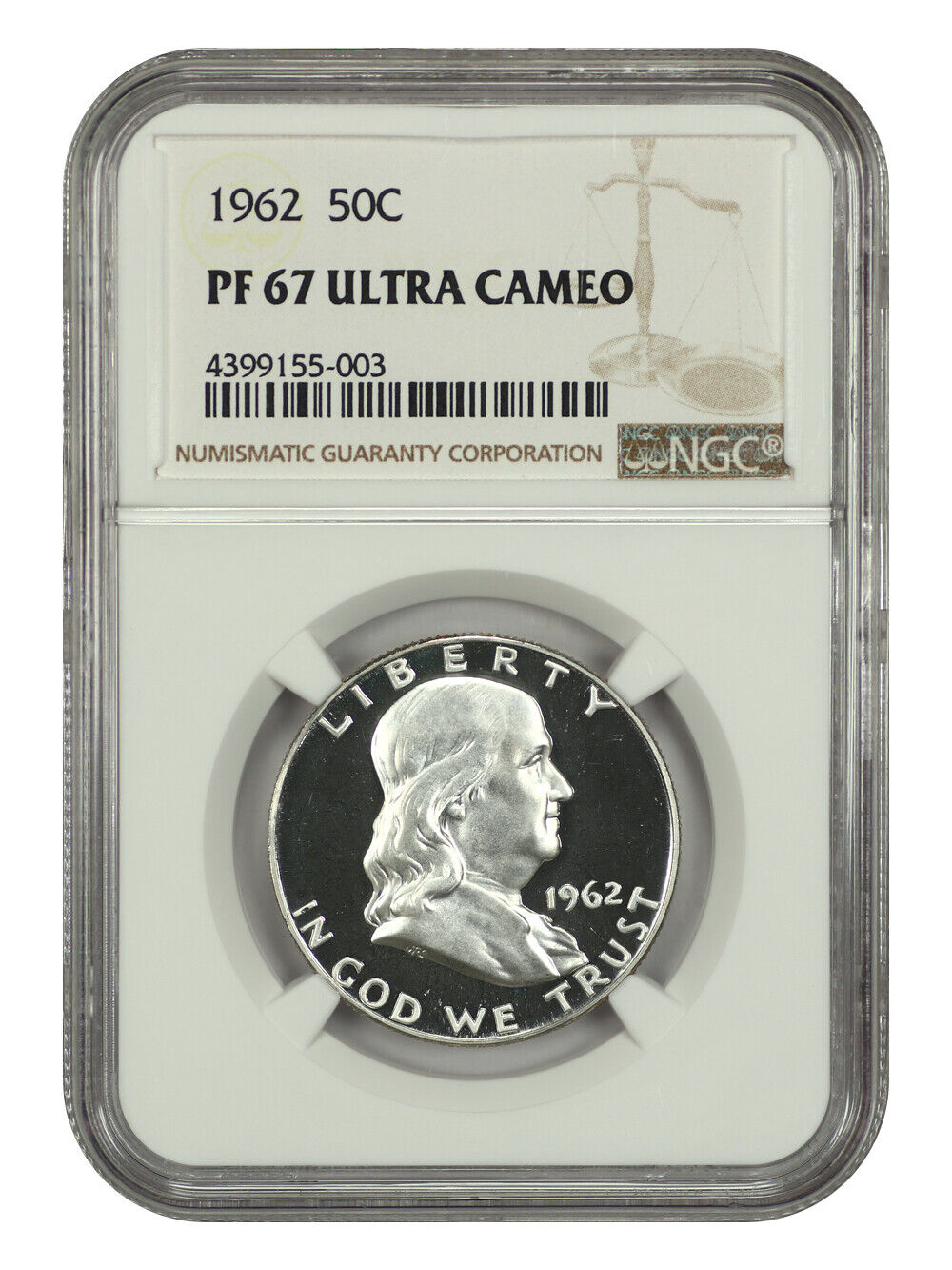 1962 50C NGC PR67DCAM - Franklin Half Dollar