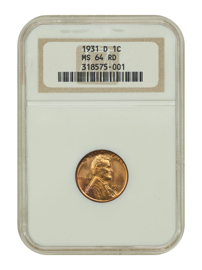 1931-D 1C NGC MS64RD - Lincoln Cent (Wheat Reverse)