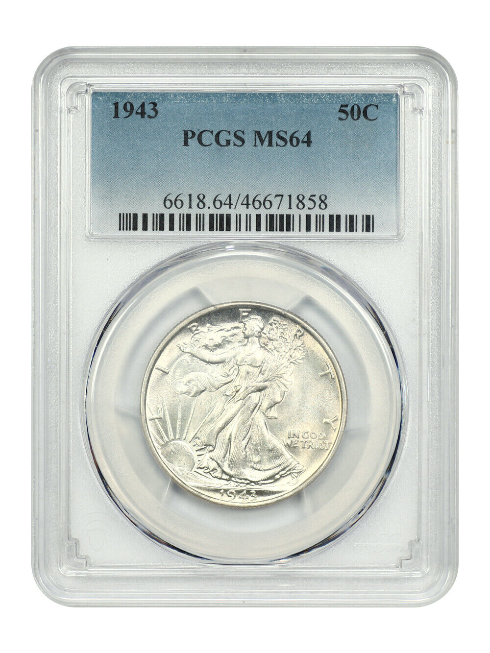 1943 50C PCGS MS64