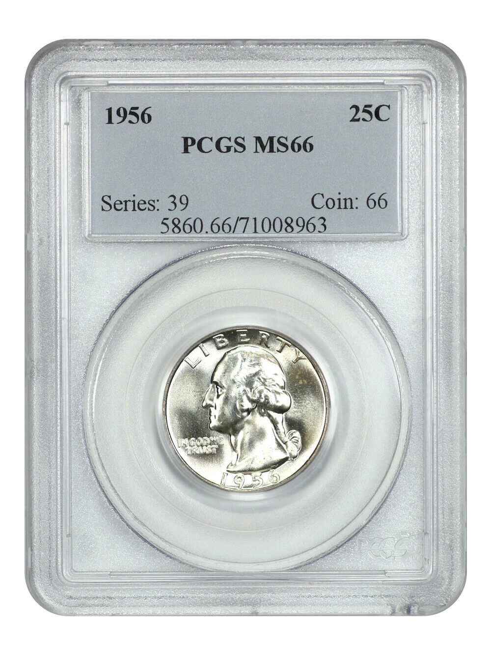 1956 25C PCGS MS66 - Washington Quarter