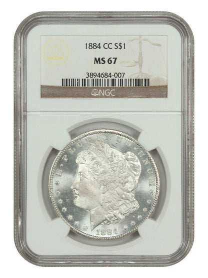 1884-CC $1 NGC MS67 - Morgan Dollar