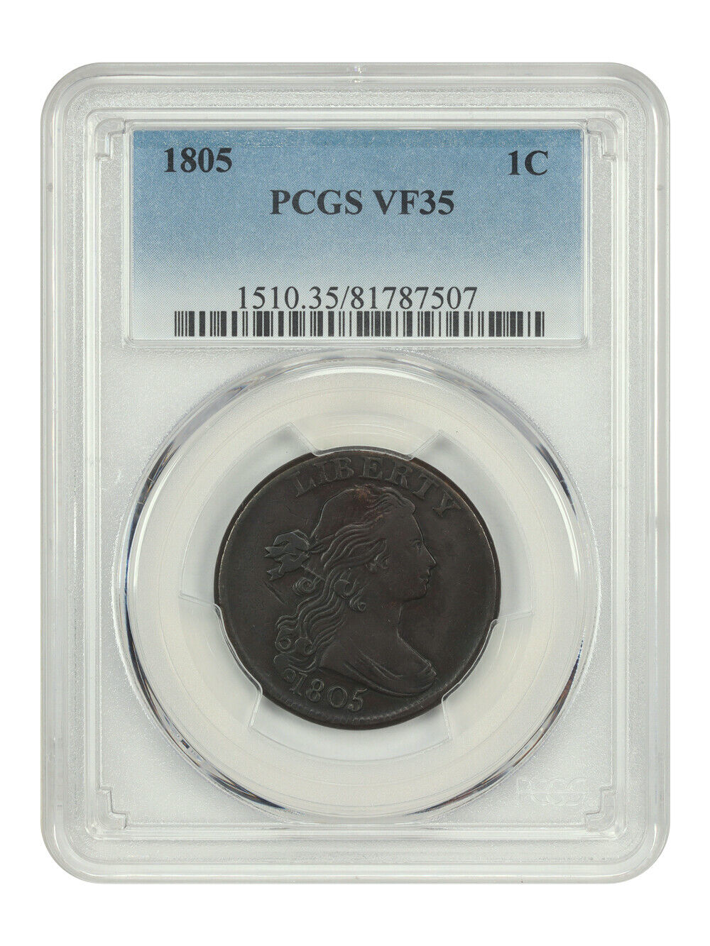 1805 1C PCGS VF35 - Draped Bust Cent