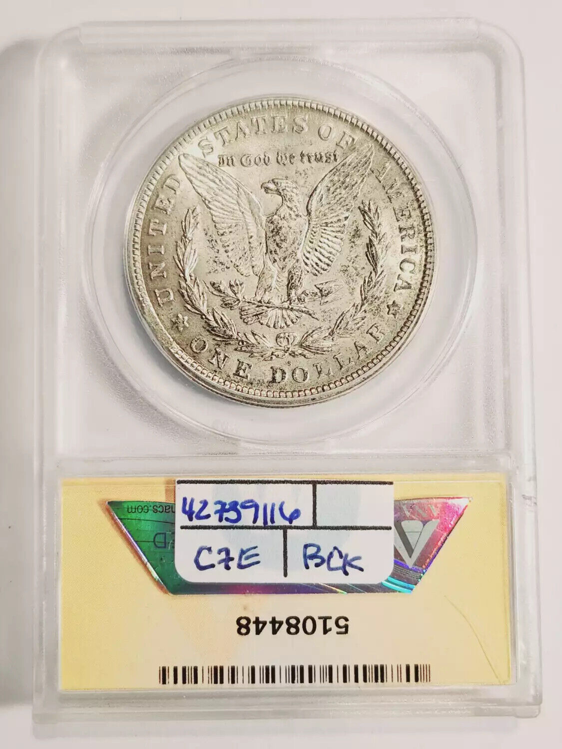 1921 S Morgan Silver Dollar ANACS AU-53 - CLIP