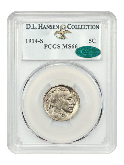 1914-S 5C PCGS/CAC MS66 ex: D.L. Hansen