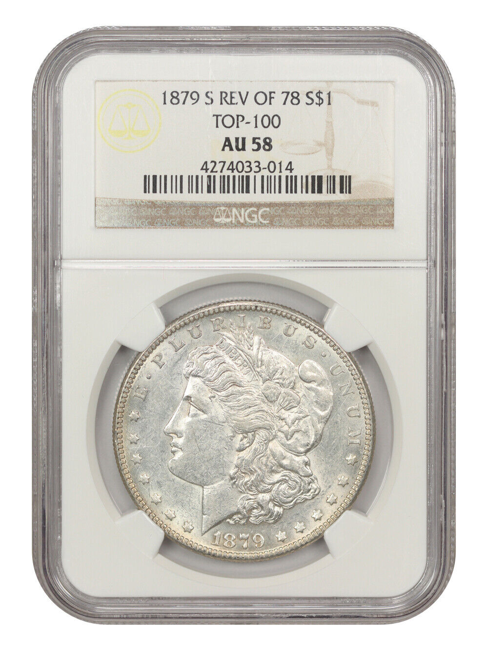 1879-S $1 NGC AU58 (Reverse of 1878)