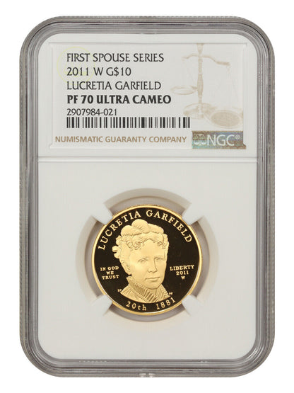 2011-W $10 Lucretia Garfield NGC PR70DCAM