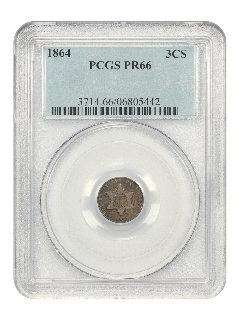 1864 3CS PCGS PR66