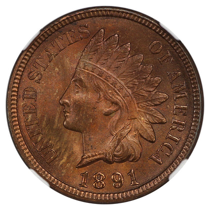 1891 1C NGC MS64RB - Indian Cent