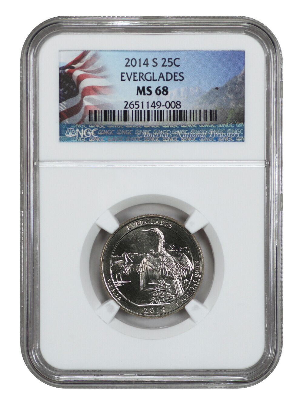 2014-S 25C Everglades NP NGC MS68 - Type 1 - Clad