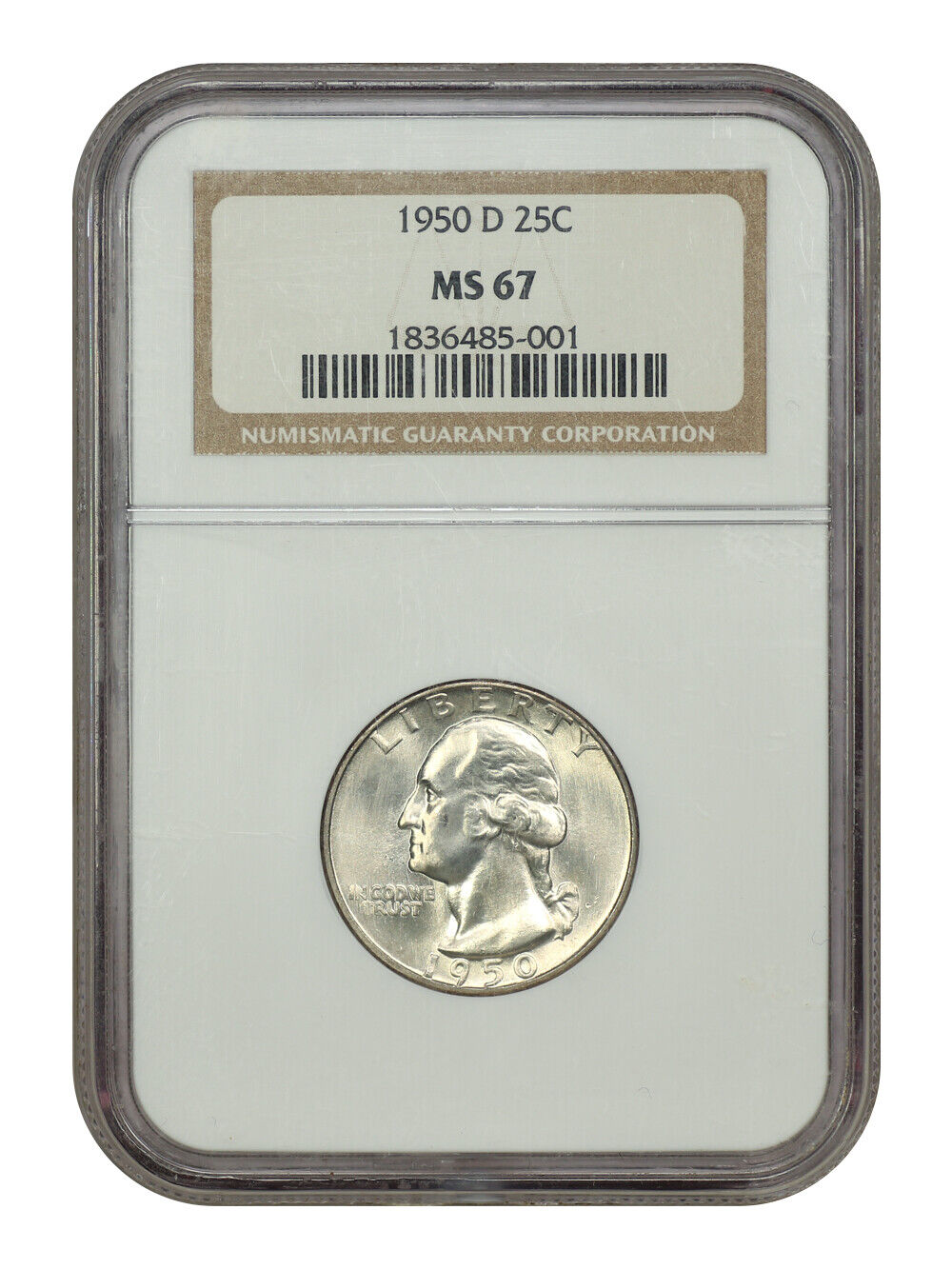 1950-D 25C NGC MS67 - Washington Quarter