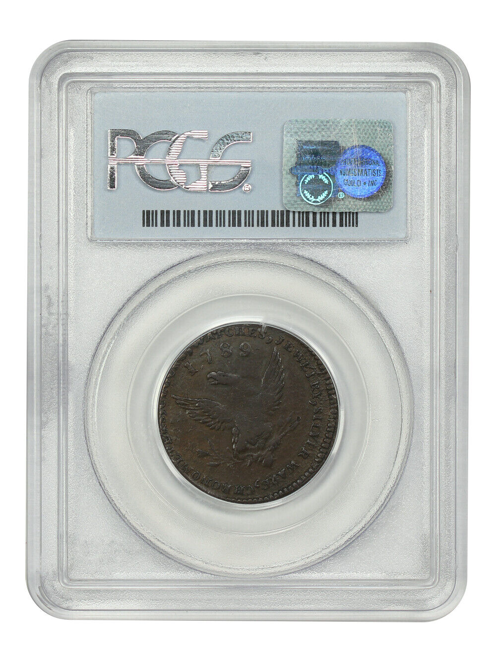 1789 Mott Token PCGS AU58 (Thick Plain Edge) - Colonials - Rare, Yet Affordable