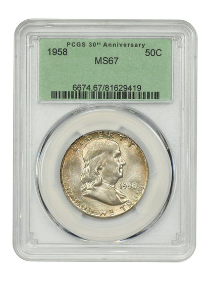 1958 50C PCGS MS67 - Franklin Half Dollar