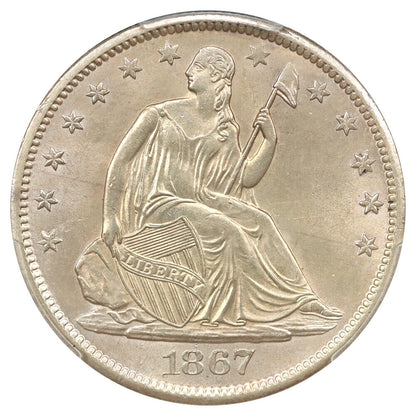 1867-S 50C PCGS MS64 ex: D.L. Hansen