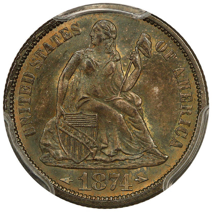 1874 10C PCGS MS66 (Arrows) ex: D.L. Hansen