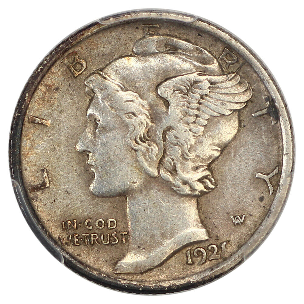 1921 10C PCGS AU50 - Mercury Dime - Key Date