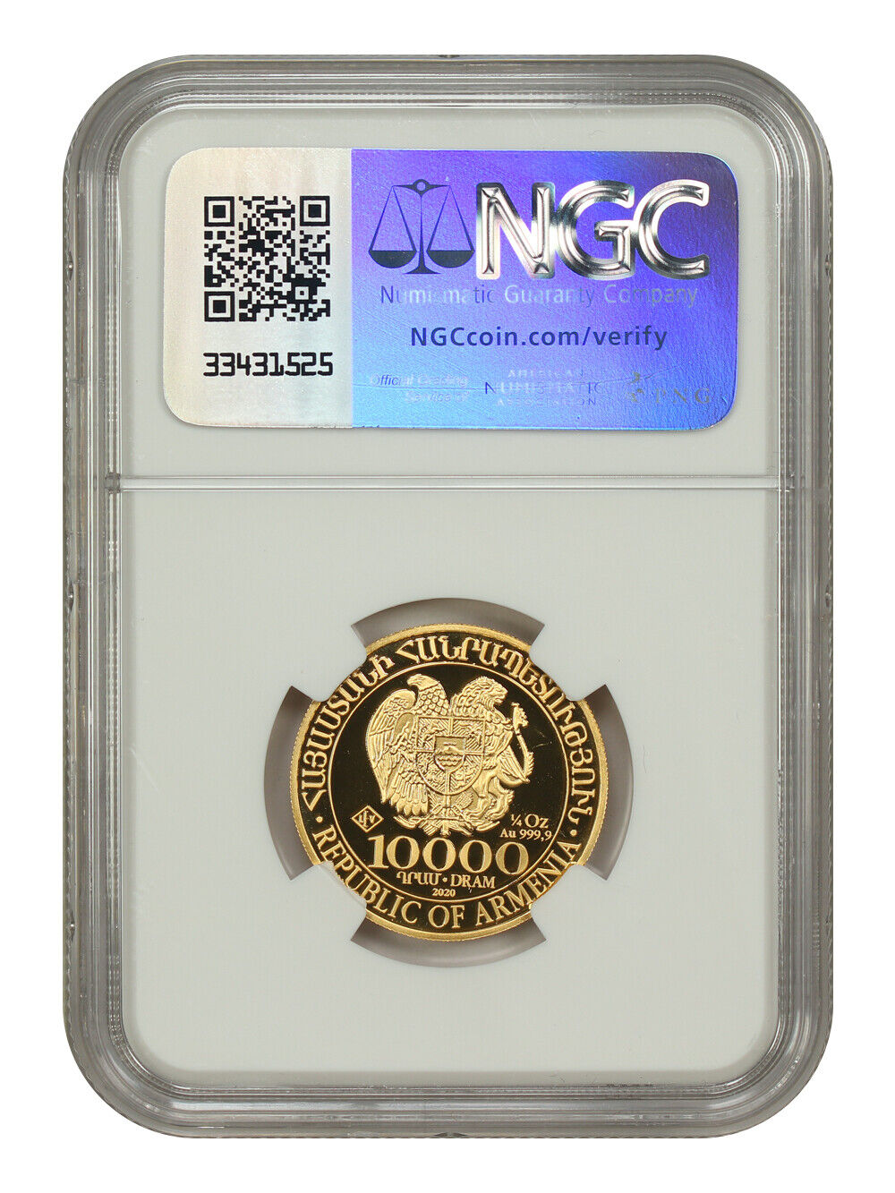 Armenia: 2020LEV 10,000 Gold Dram NGC MS70 (Noah's Ark) - Other