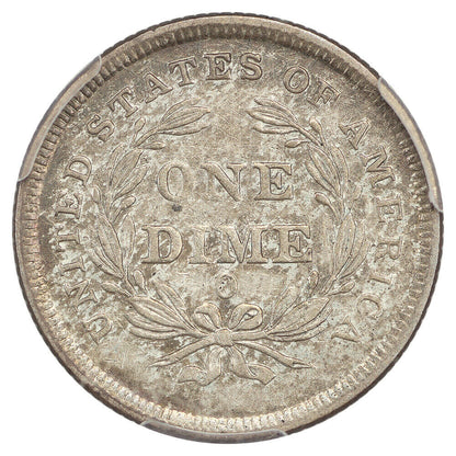 1840-O 10C PCGS AU53 (No Drapery) ex: D.L. Hansen